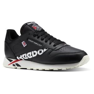 Reebok Classic Leather MU Turnschuhe Herren - Schwarz/Weiß/Rot - DE 861-IND